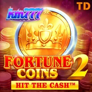 Tampilan visual grid 3x3 pada slot Fortune Coins 2 dengan simbol koin emas.